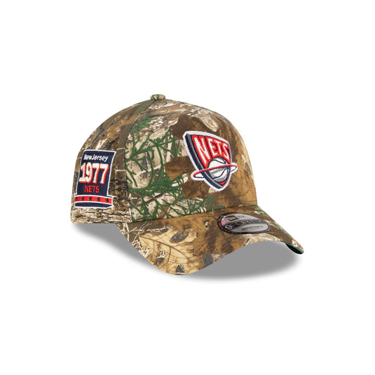 New Jersey Nets 1997-2012 Hardwood Classics Realtree 9FORTY A-Frame Snapback Hat - New Era Cap