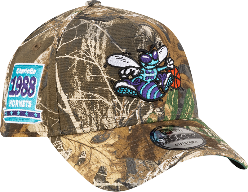 Charlotte Hornets 1988-2002 Hardwood Classics Realtree 9FORTY A-Frame Snapback Hat