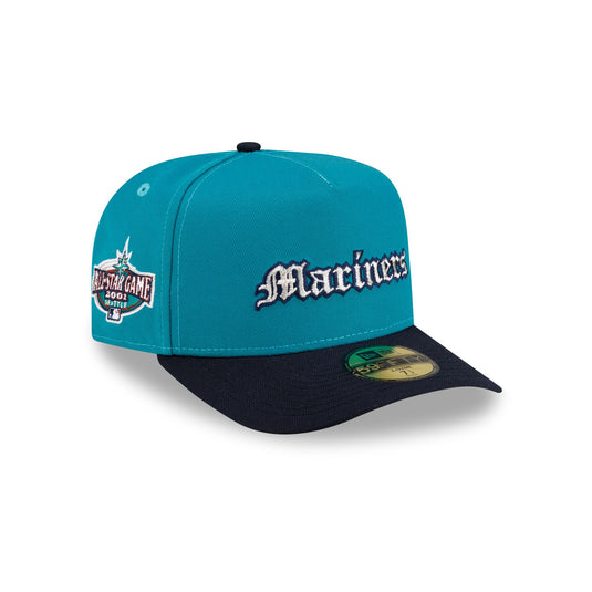 Just Caps Gothic Script Seattle Mariners 59FIFTY A-Frame Fitted Hat - New Era Cap