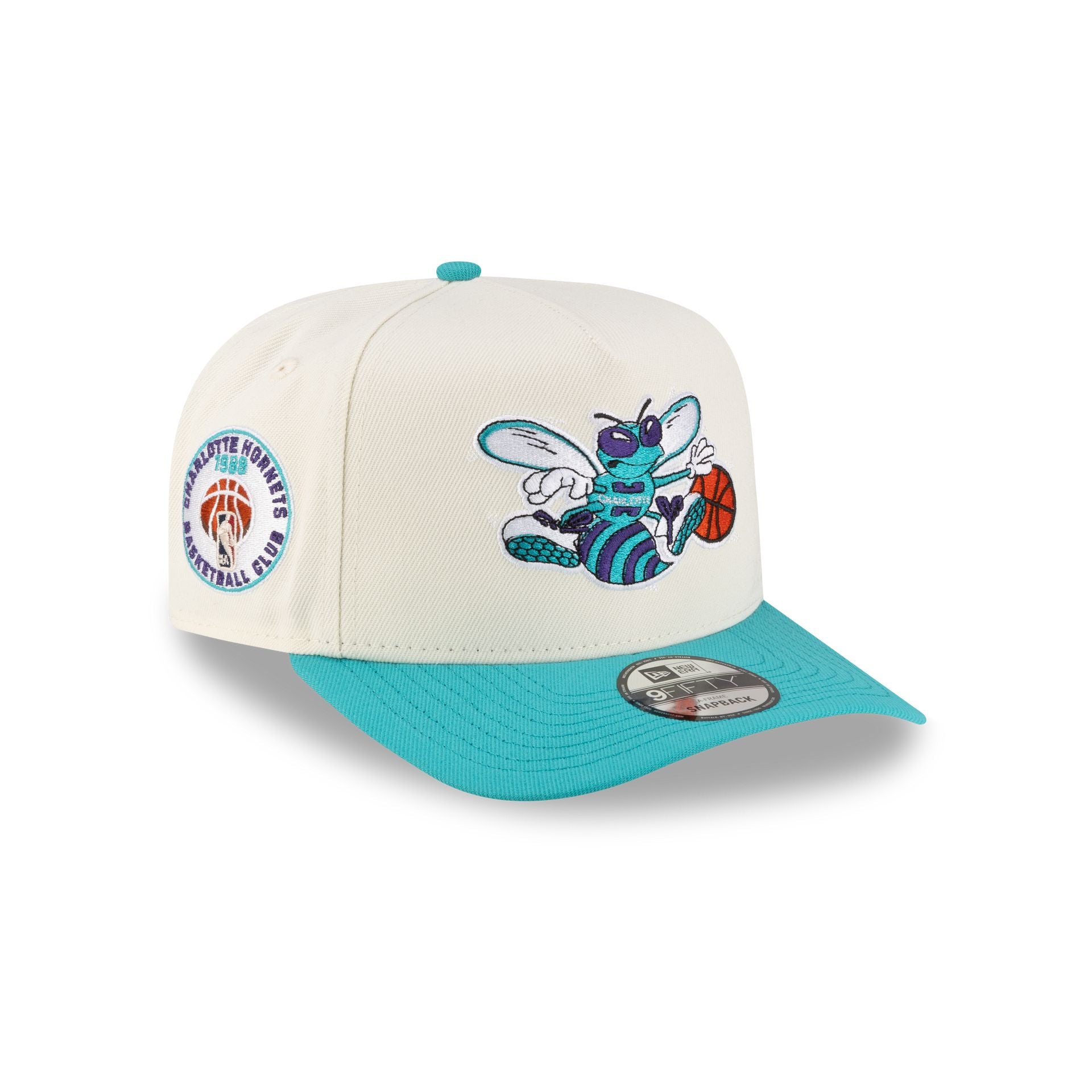 Charlotte Hornets 1988-2002 Hardwood Classics Express Chrome White 9FIFTY A-Frame Snapback Hat
