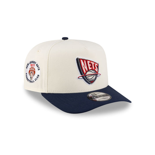New Jersey Nets 1997-2012 Hardwood Classics Express Chrome White 9FIFTY A-Frame Snapback Hat - New Era Cap