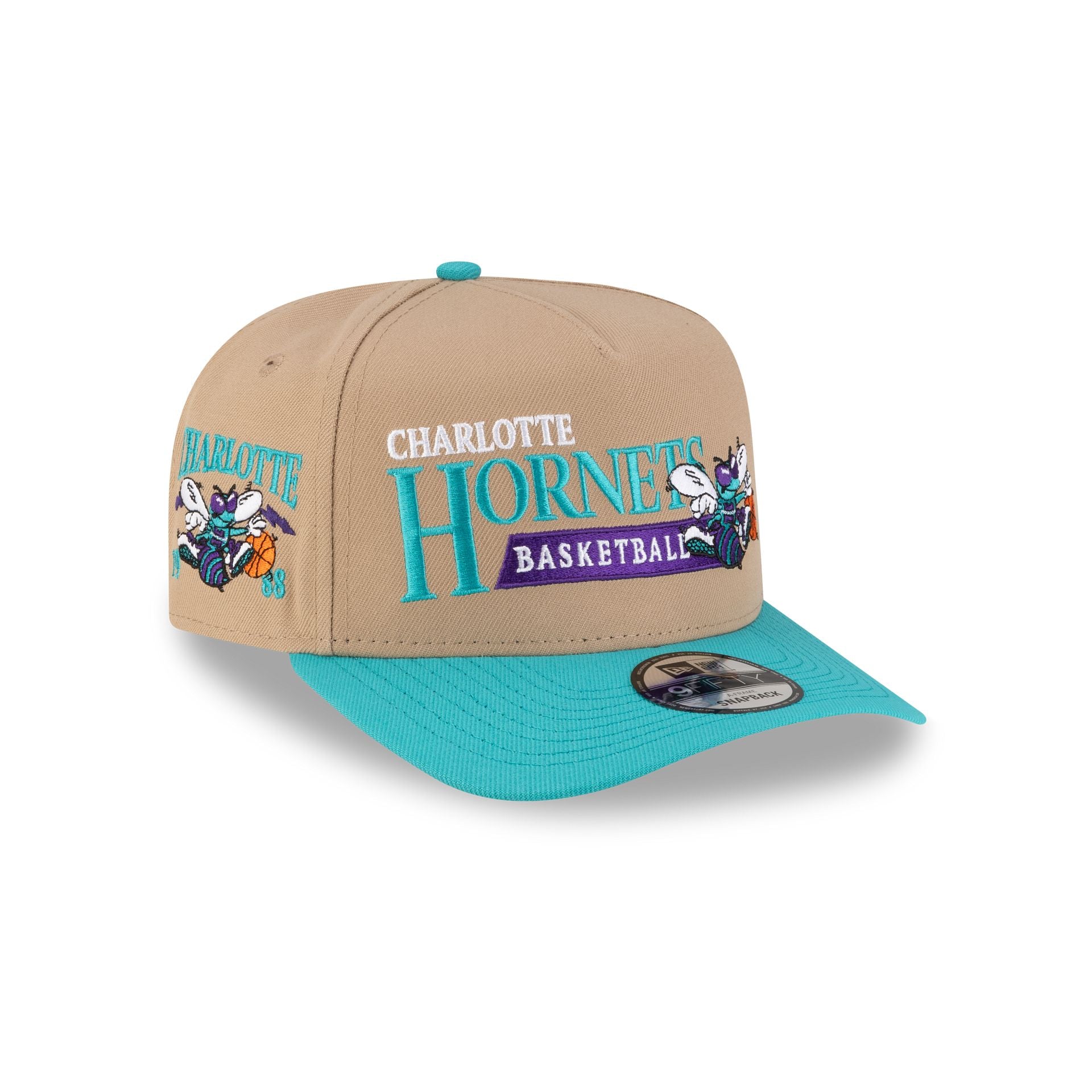 Charlotte Hornets 1988-2002 Hardwood Classics Liner Camel 9FIFTY A-Frame Snapback Hat