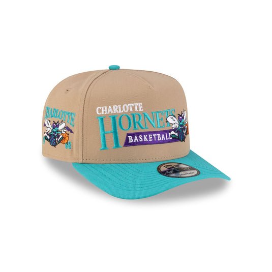 Charlotte Hornets 1988-2002 Hardwood Classics Liner Camel 9FIFTY A-Frame Snapback Hat - New Era Cap