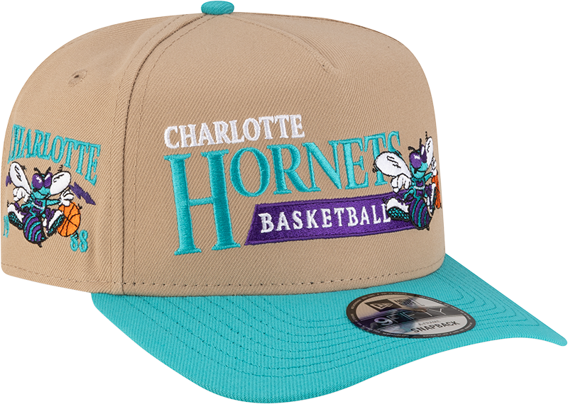 Charlotte Hornets 1988-2002 Hardwood Classics Liner Camel 9FIFTY A-Frame Snapback Hat