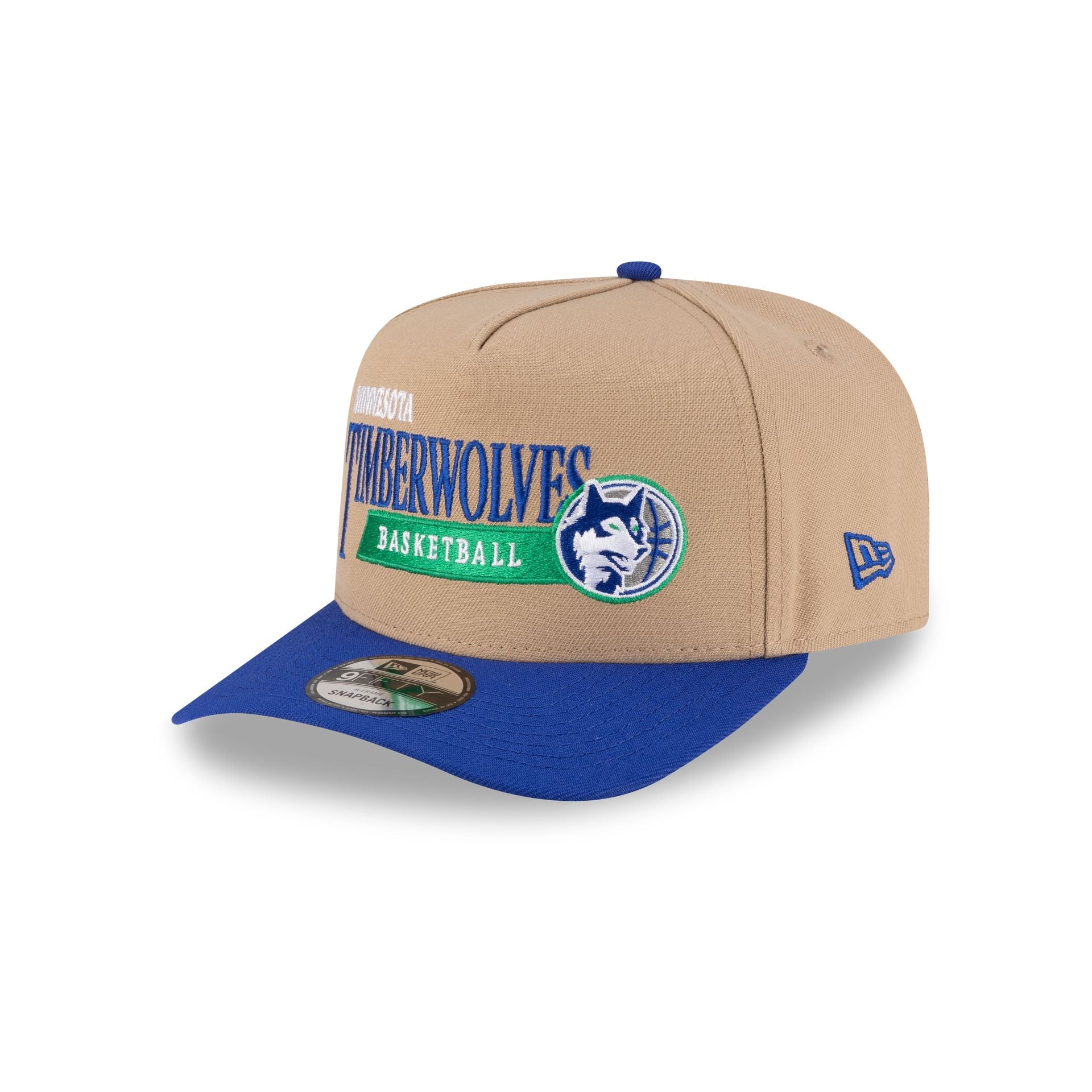 Minnesota Timberwolves 1989-1996 Hardwood Classics Liner Camel 9FIFTY A-Frame Snapback Hat