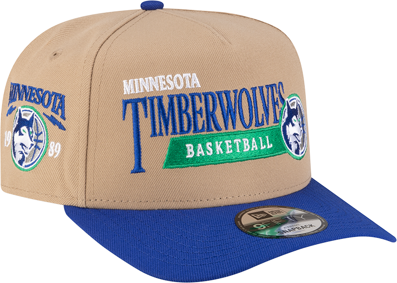 Minnesota Timberwolves 1989-1996 Hardwood Classics Liner Camel 9FIFTY A-Frame Snapback Hat