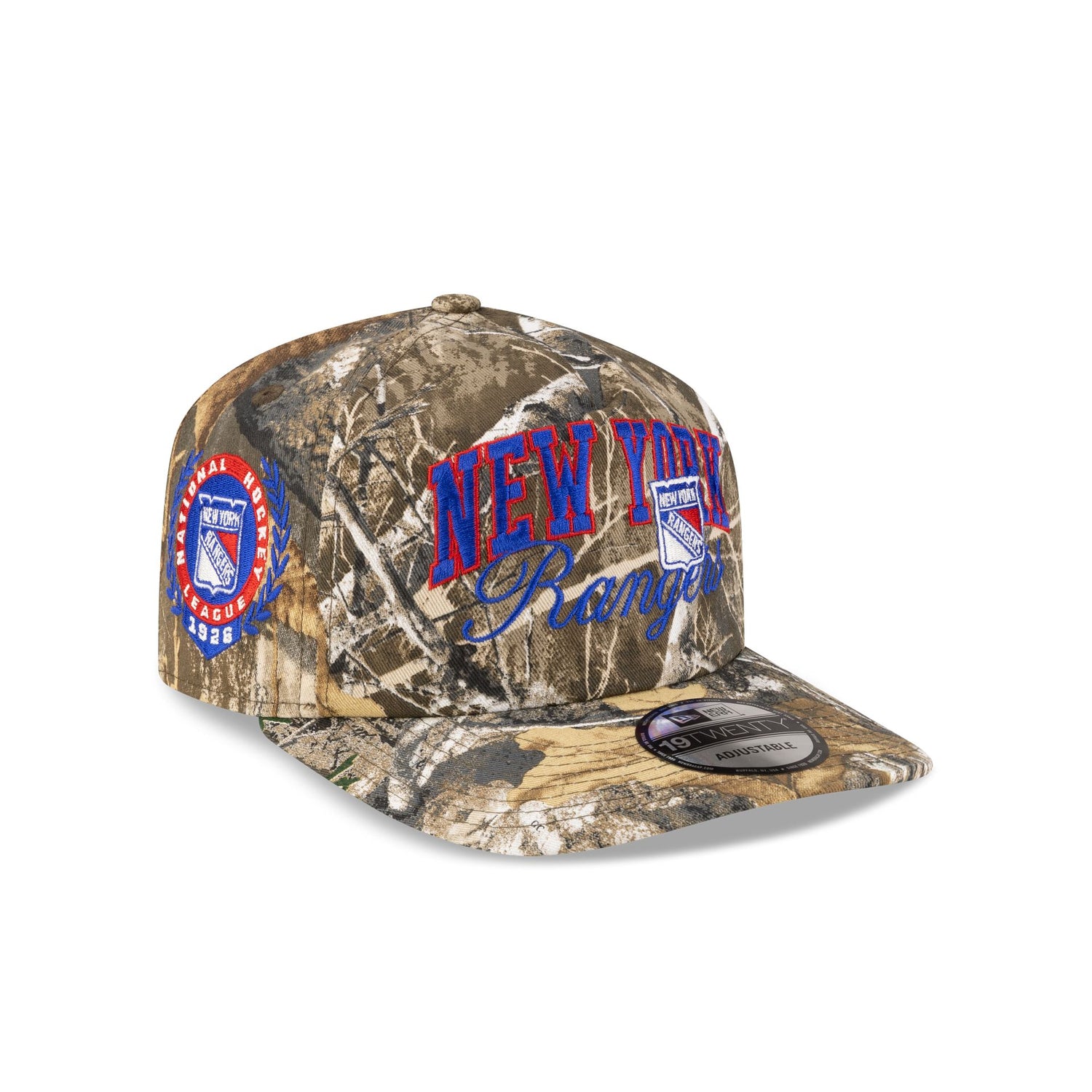 New York Rangers Arch Script Realtree 19TWENTY Snapback Hat