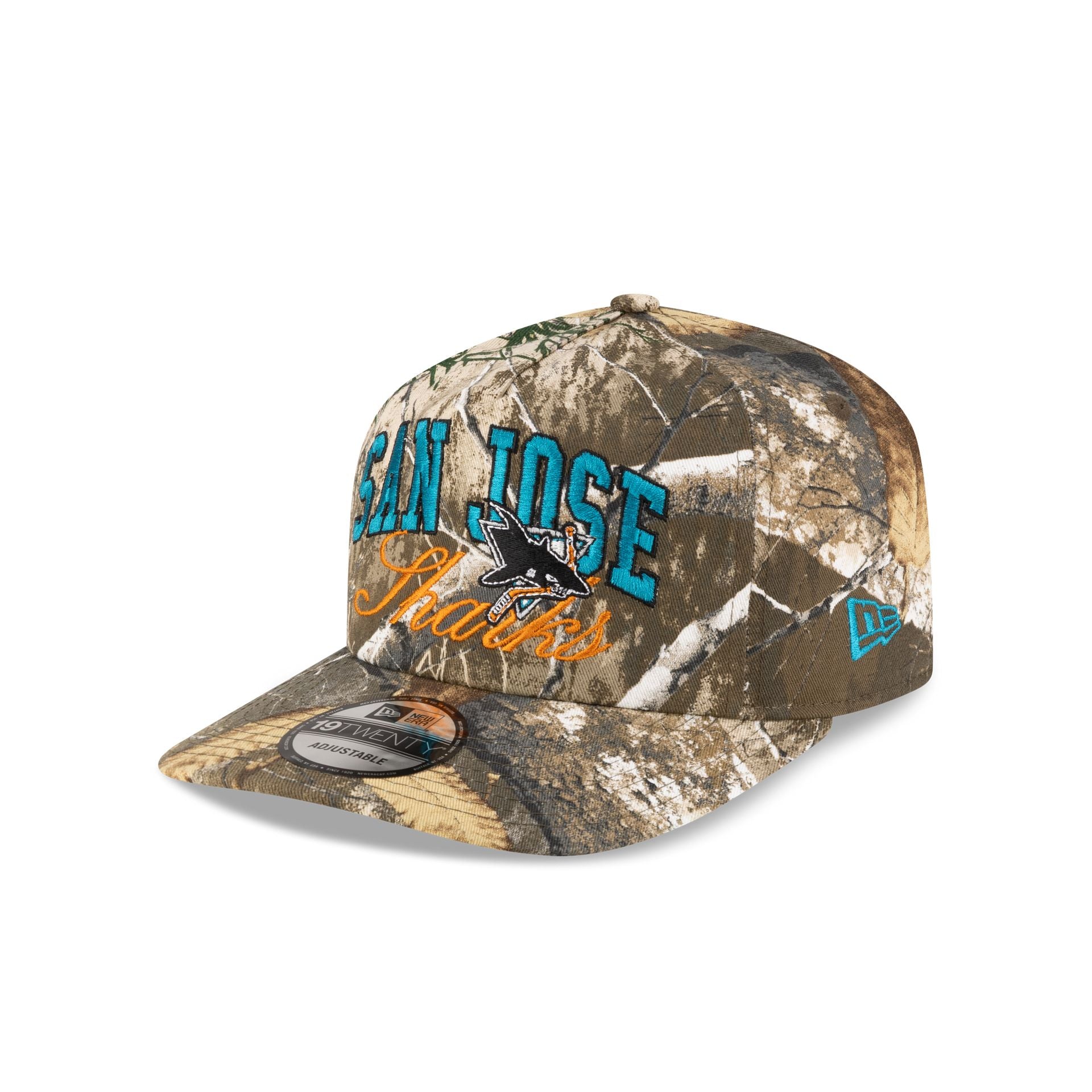 San Jose Sharks Arch Script Realtree 19TWENTY Snapback Hat