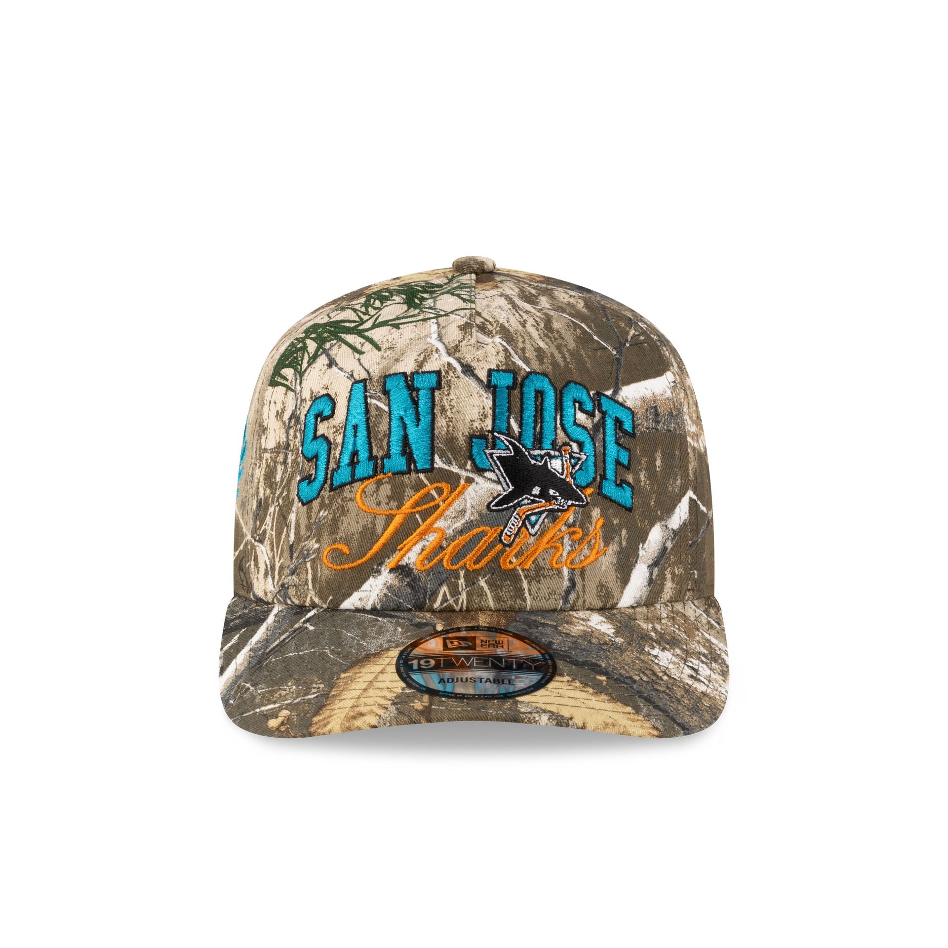 San Jose Sharks Arch Script Realtree 19TWENTY Snapback Hat – New