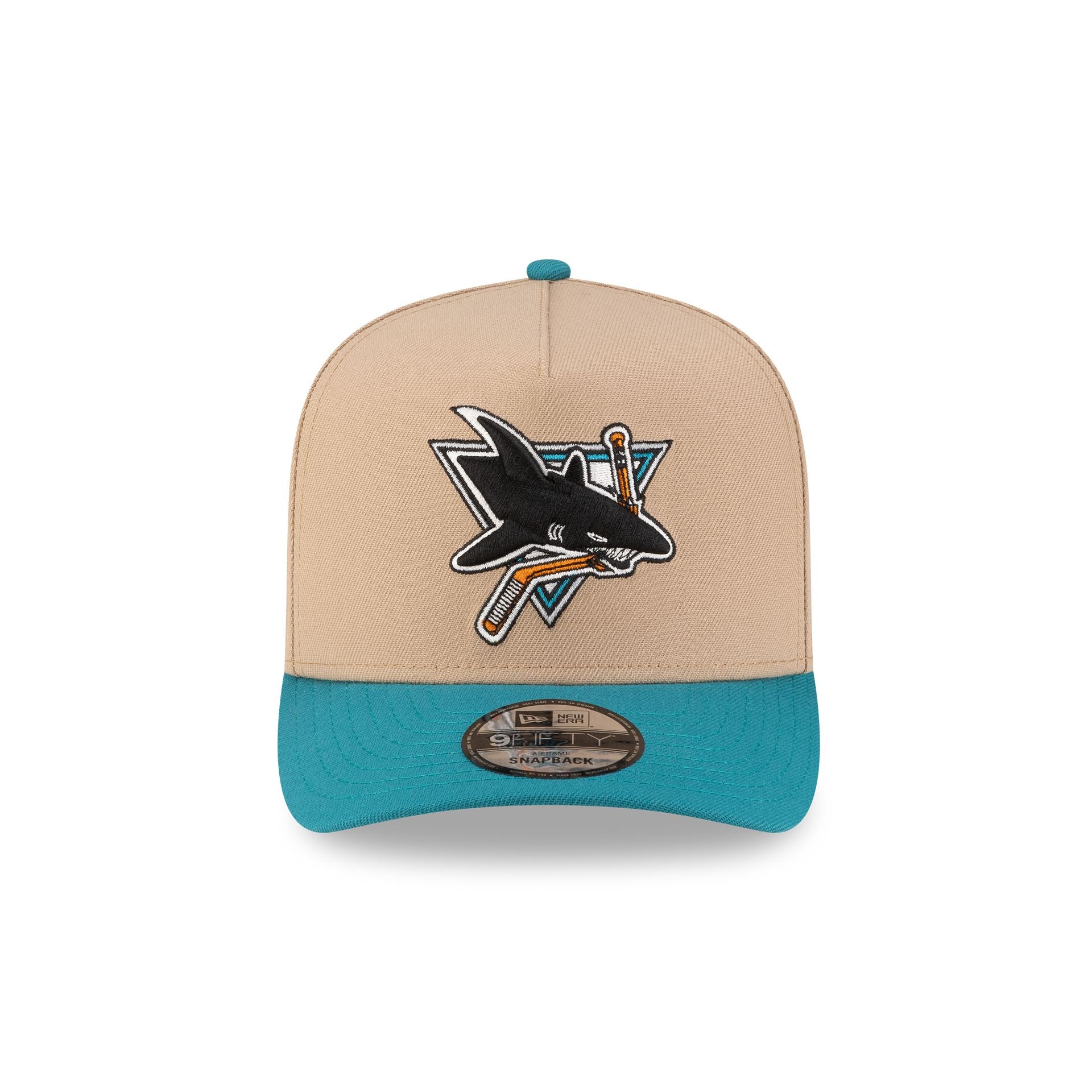 San Jose Sharks Camel 9FIFTY A-Frame Snapback Hat