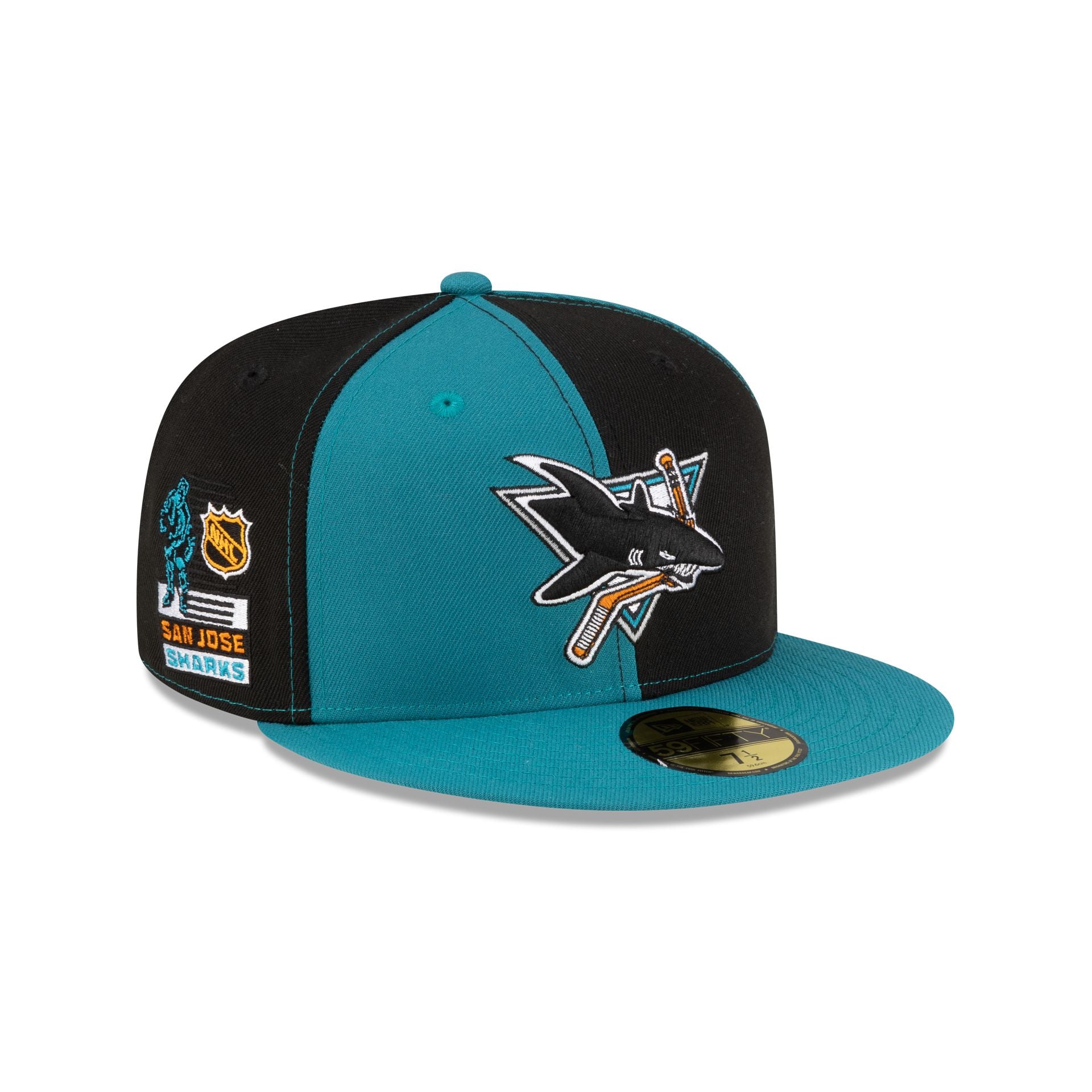 San Jose Sharks Pinwheel 59FIFTY Fitted Hat