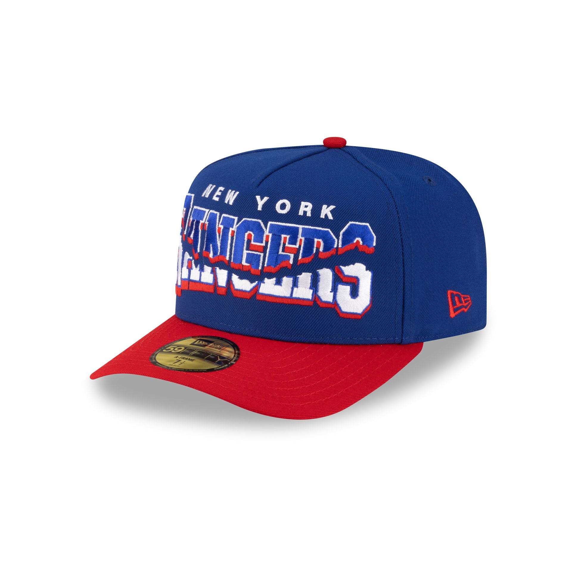 New York Rangers Snapped Wordmark 59FIFTY A-Frame Fitted Hat