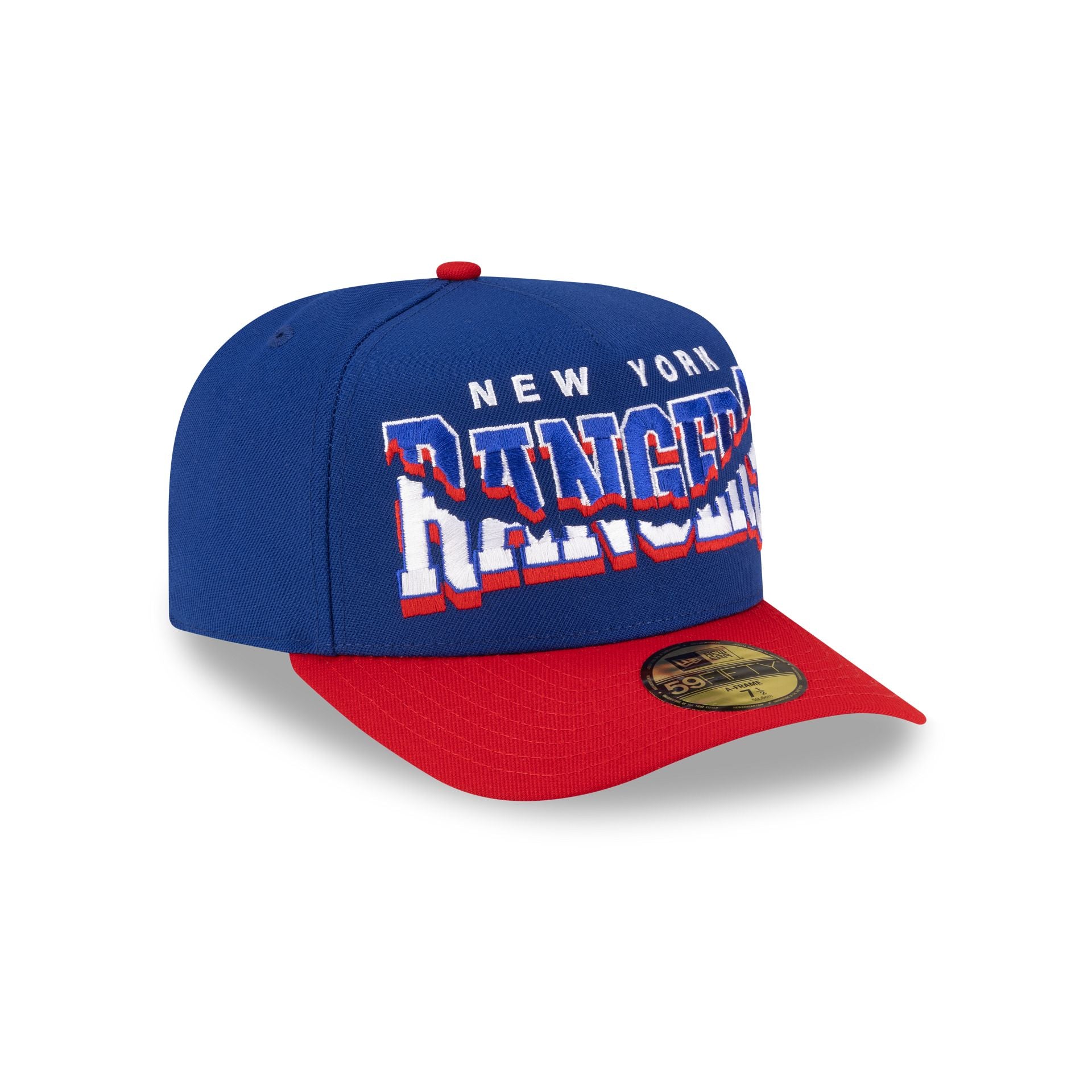New York Rangers Snapped Wordmark 59FIFTY A-Frame Fitted Hat