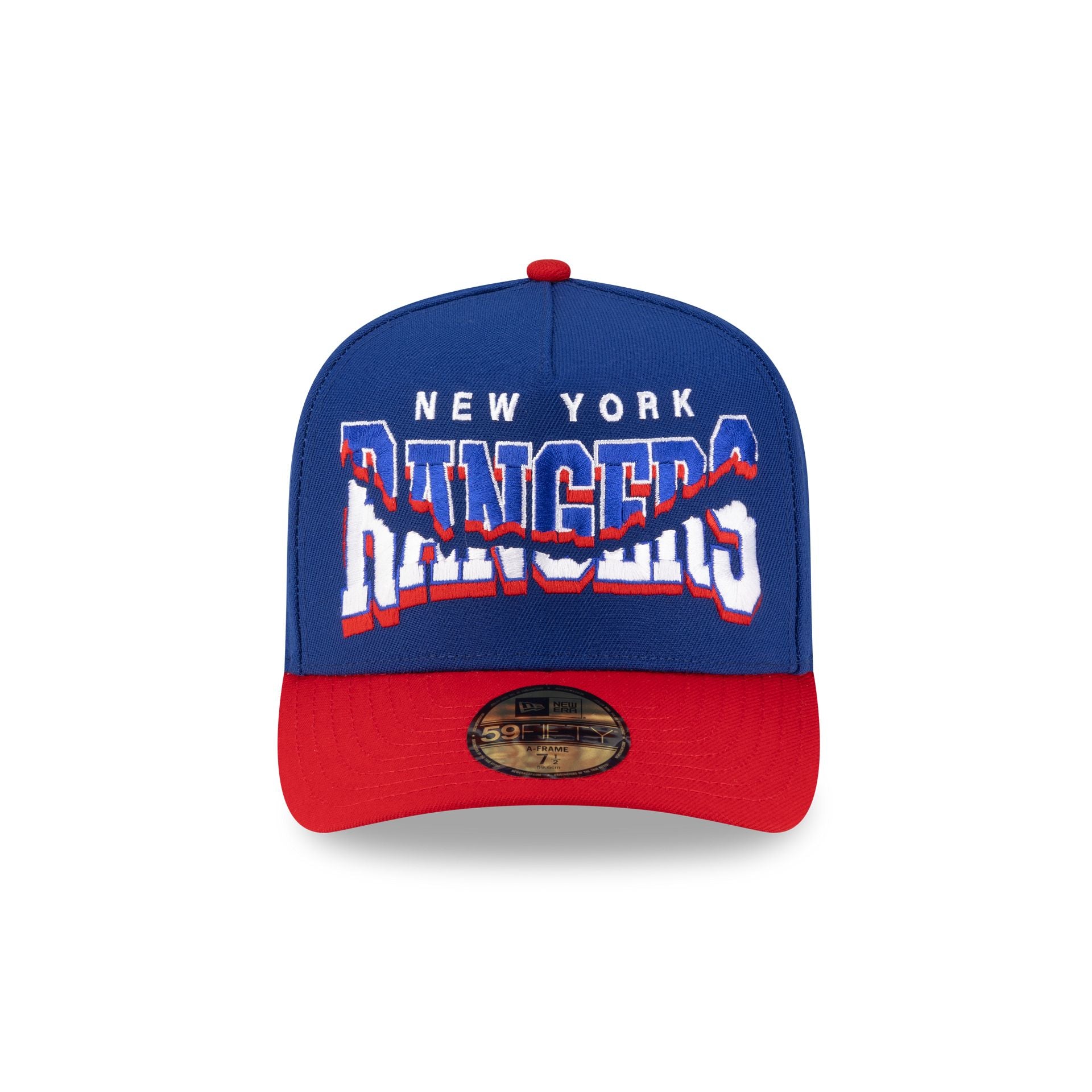 New York Rangers Snapped Wordmark 59FIFTY A-Frame Fitted Hat
