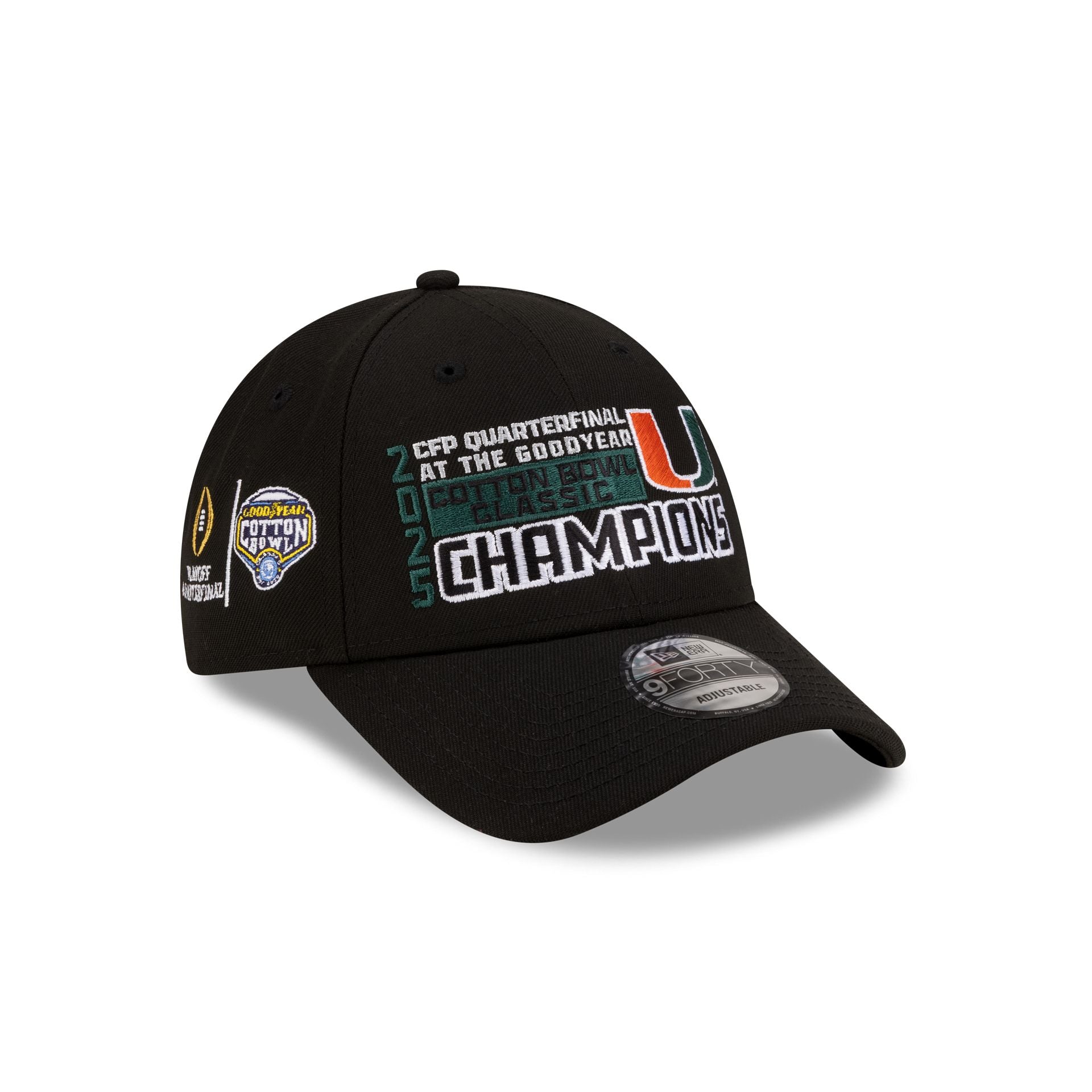Miami Hurricanes 2026 Cotton Bowl Champions 9FORTY Snapback Hat