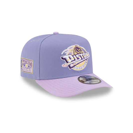 Detroit Pistons Hardwood Classics Lavender Purple 9FIFTY A-Frame Snapback Hat - New Era Cap