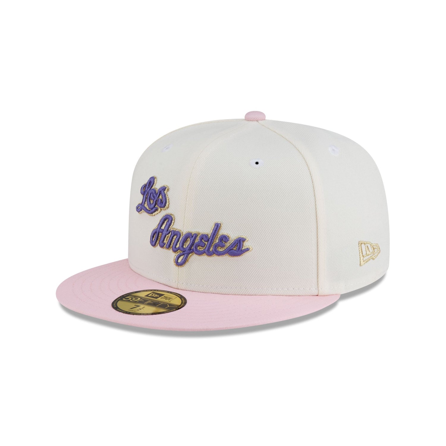 Just Caps Chrome Pink Los Angeles Lakers 59FIFTY Fitted Hat