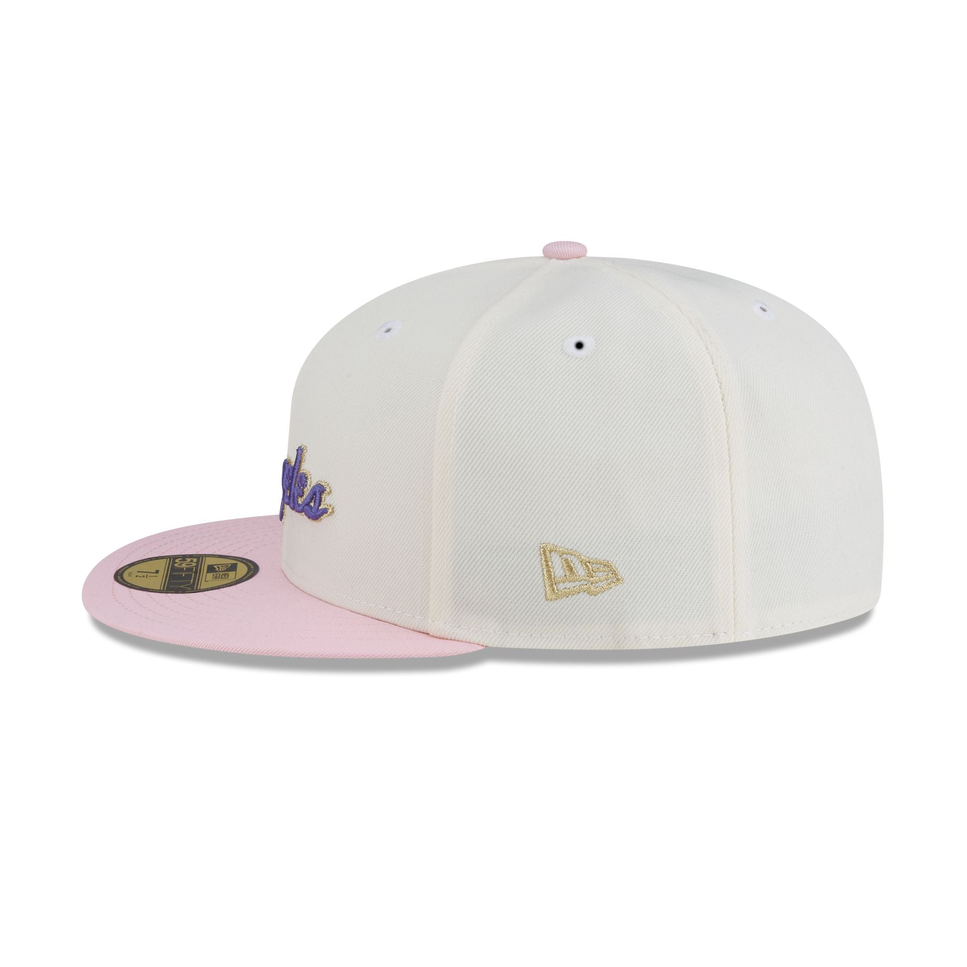 Just Caps Chrome Pink Los Angeles Lakers 59FIFTY Fitted Hat