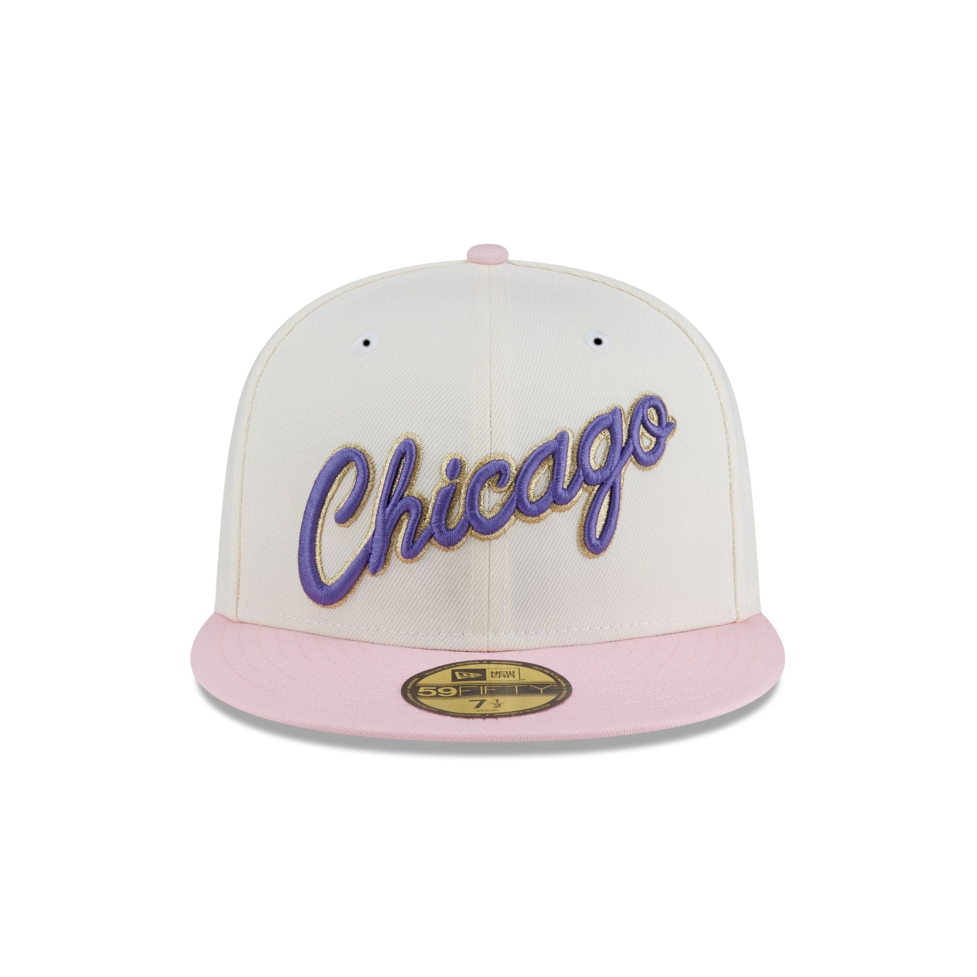 Just Caps Chrome Pink Chicago Bulls 59FIFTY Fitted Hat