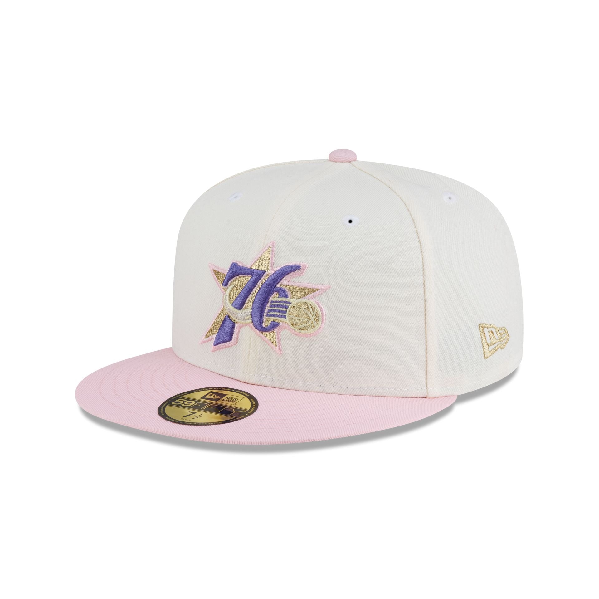 Just Caps Chrome Pink Philadelphia 76ers 59FIFTY Fitted Hat