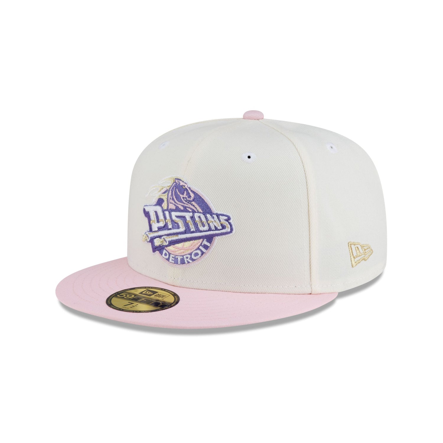 Just Caps Chrome Pink Detroit Pistons 59FIFTY Fitted Hat