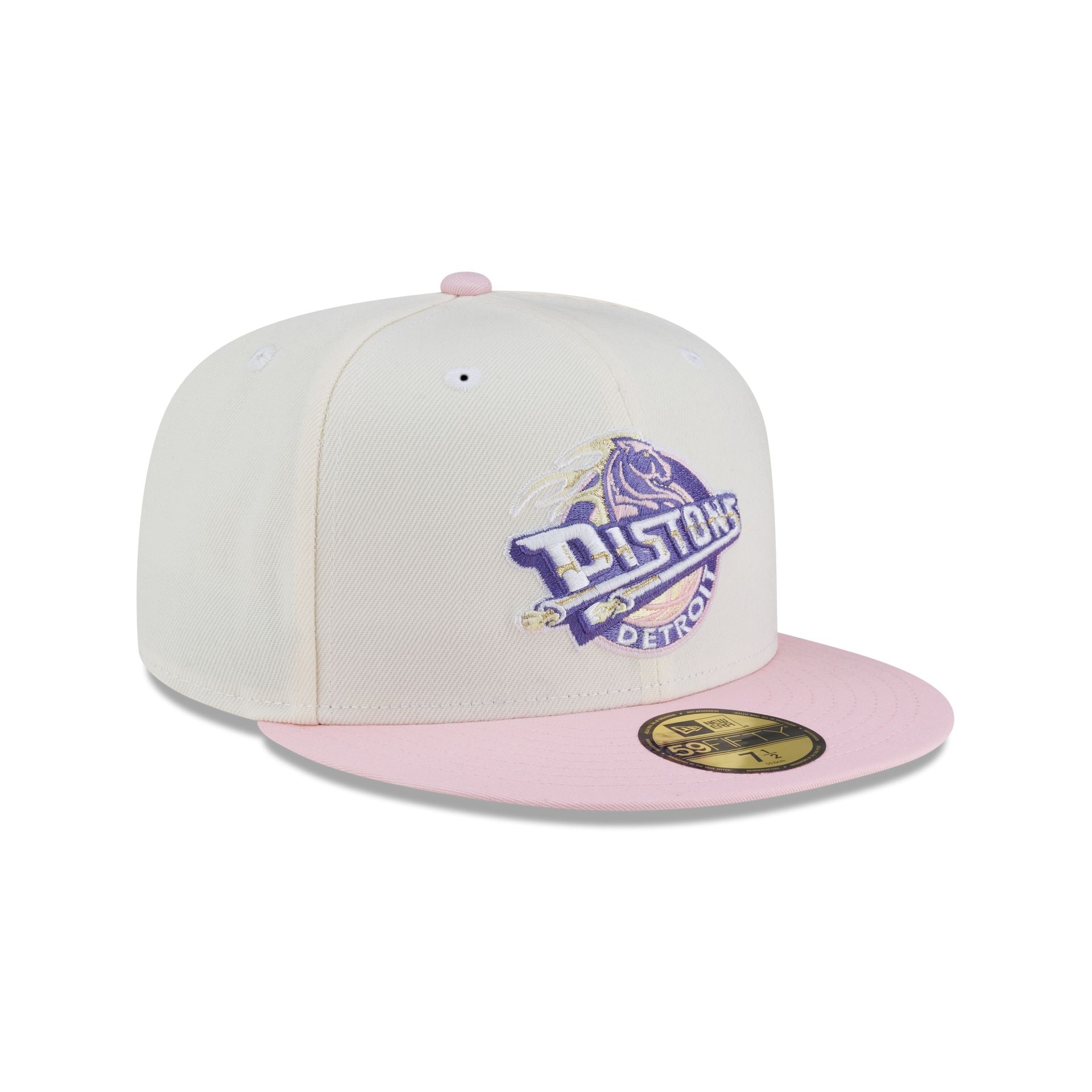 Just Caps Chrome Pink Detroit Pistons 59FIFTY Fitted Hat