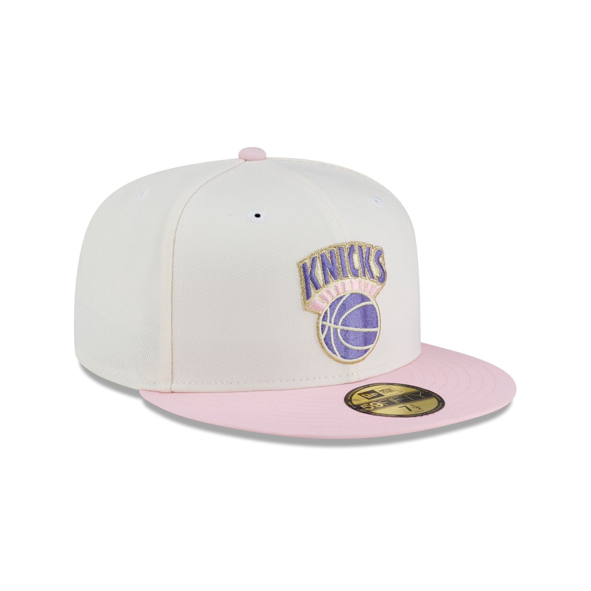 Just Caps Chrome Pink New York Knicks 59FIFTY Fitted Hat