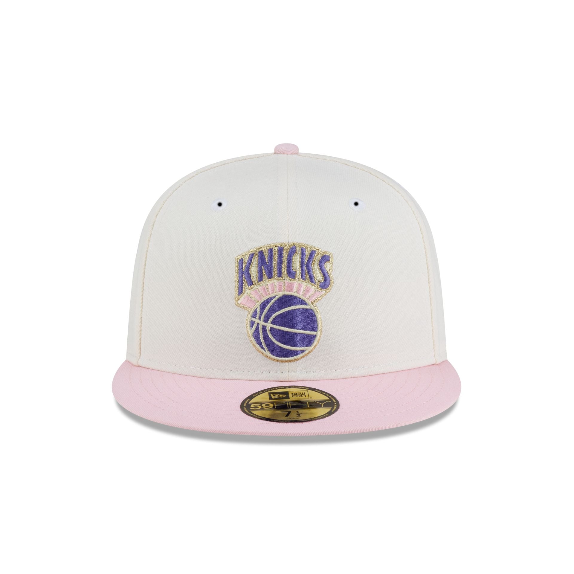 Just Caps Chrome Pink New York Knicks 59FIFTY Fitted Hat