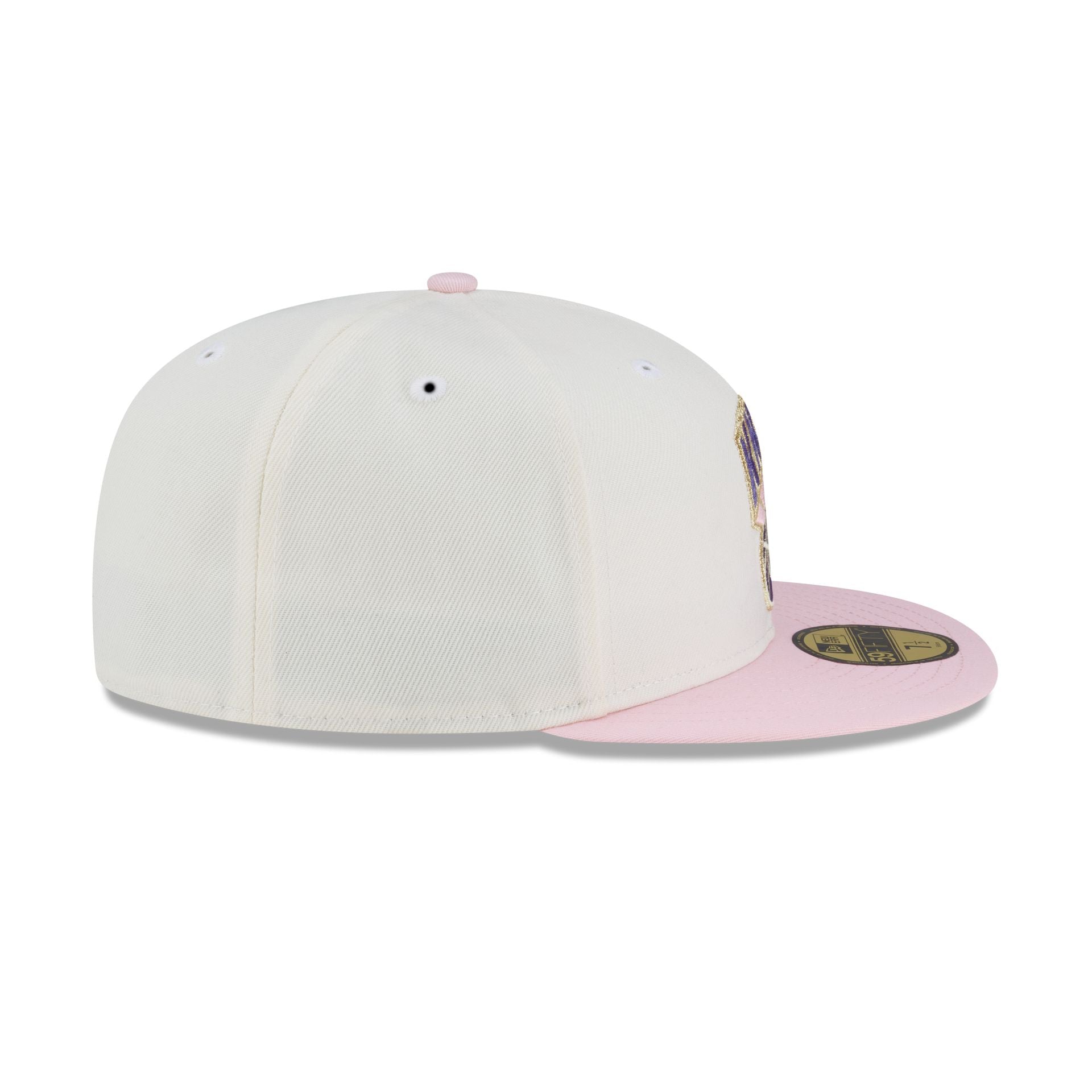 Just Caps Chrome Pink New York Knicks 59FIFTY Fitted Hat
