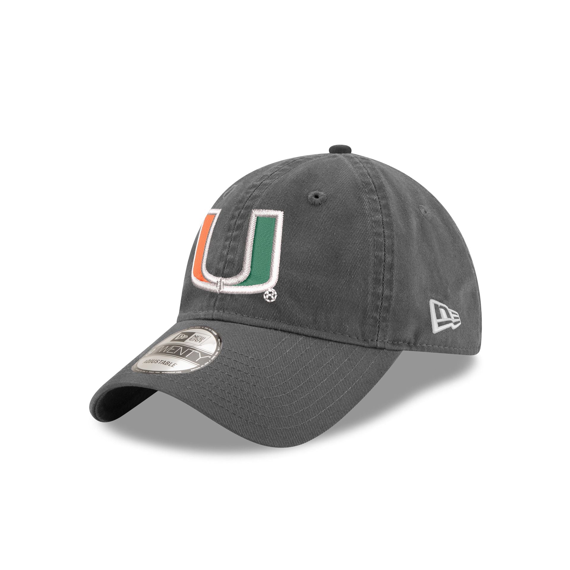 Miami Hurricanes Graphite 9TWENTY Adjustable Hat