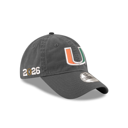 Miami Hurricanes Graphite 9TWENTY Adjustable Hat - New Era Cap