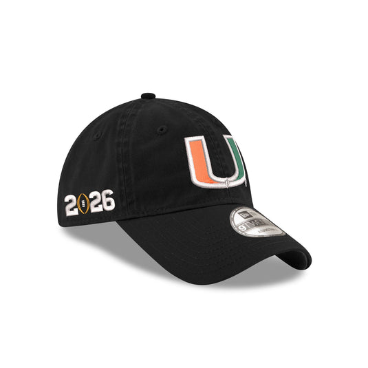 Miami Hurricanes Black 9TWENTY Adjustable Hat - New Era Cap