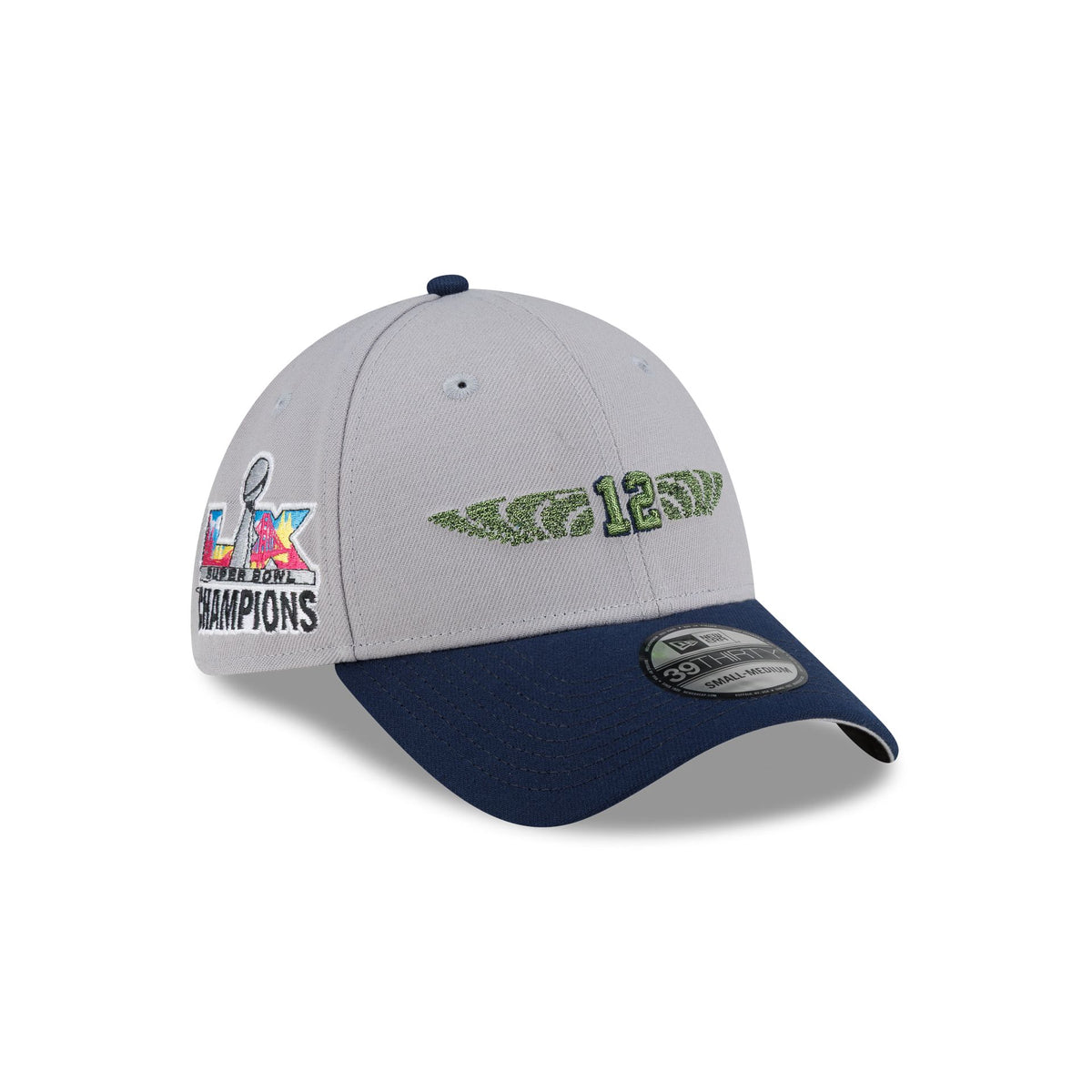 Seattle Seahawks Super Bowl LX Champions Sidepatch Rivalries Gray 39THIRTY Stretch Fit Hat