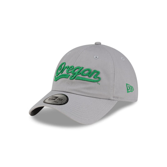Oregon Ducks Script Gray Casual Classic Adjustable Hat - New Era Cap