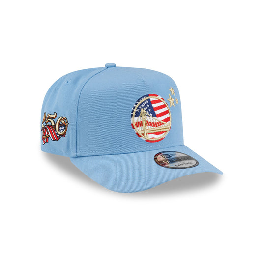 Golden State Warriors Red, White & Blue 9FIFTY A-Frame Snapback Hat - New Era Cap