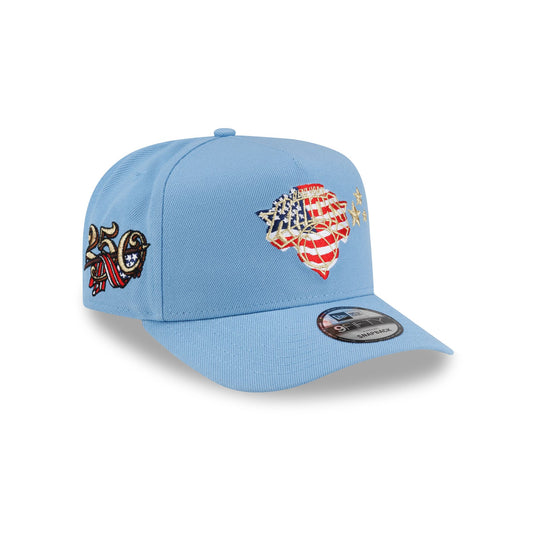 New York Knicks Red, White & Blue 9FIFTY A-Frame Snapback Hat - New Era Cap