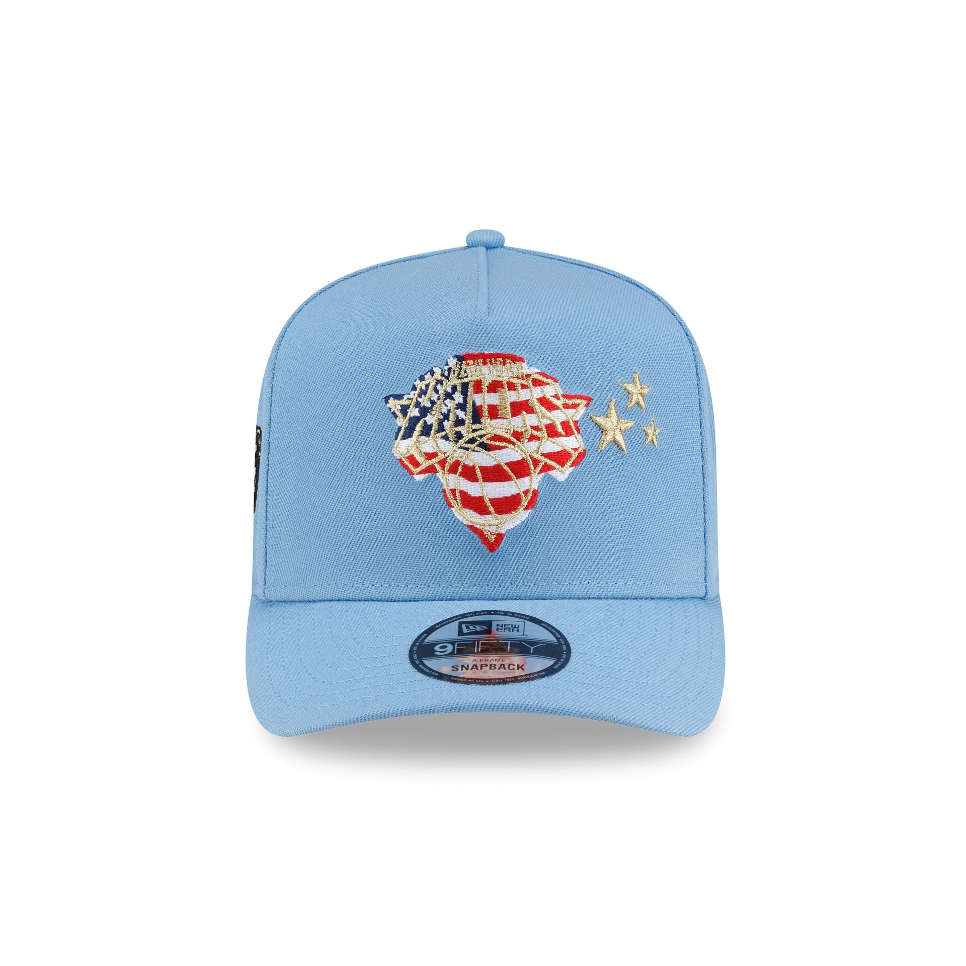 New York Knicks Red, White & Blue 9FIFTY A-Frame Snapback Hat