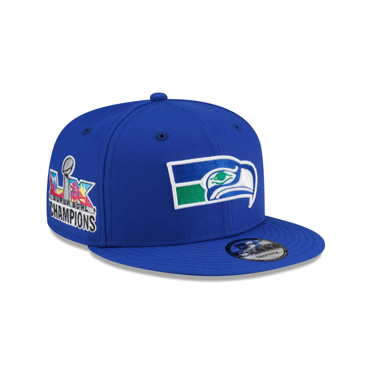 Seattle Seahawks Super Bowl LX Champions Sidepatch Blue 9FIFTY Snapback Hat