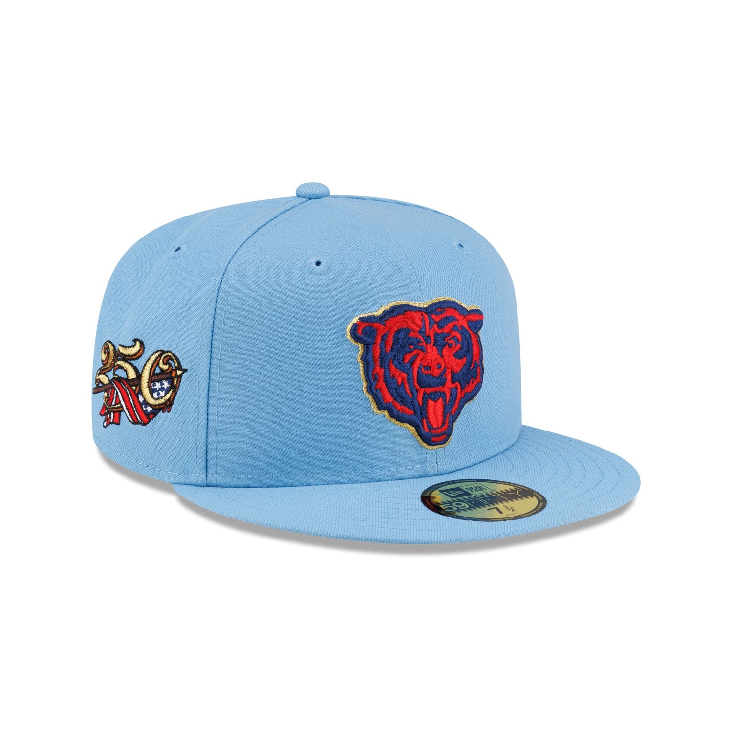 Chicago Bears Red, White & Blue 59FIFTY Fitted Hat