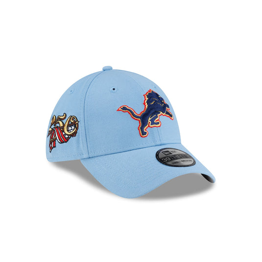 Detroit Lions Red, White & Blue 39THIRTY Stretch Fit Hat - New Era Cap