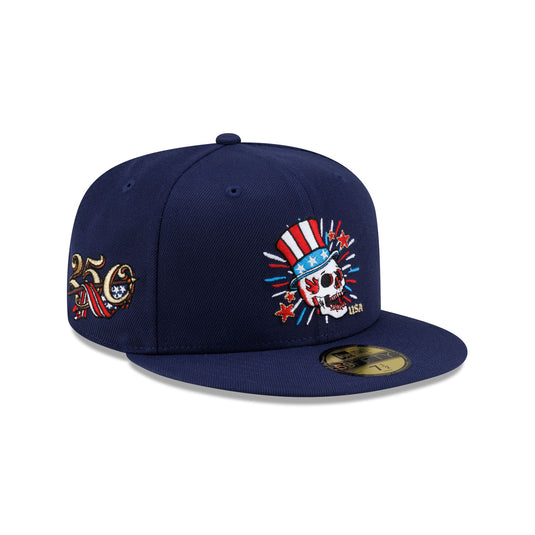 New Era Cap USA Skull Navy 59FIFTY Fitted Hat - New Era Cap