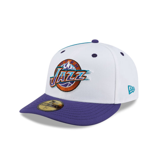 Utah Jazz Hardwood Classics 90s White 59FIFTY Fitted Hat - New Era Cap