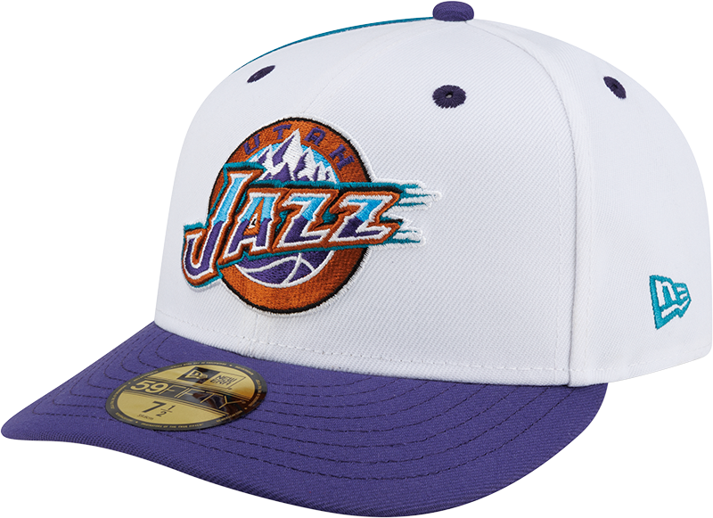 Utah Jazz Hardwood Classics 90s White 59FIFTY Fitted Hat