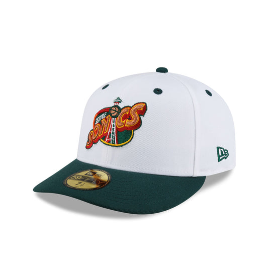 Seattle Supersonics Hardwood Classics 90s White 59FIFTY Fitted Hat - New Era Cap