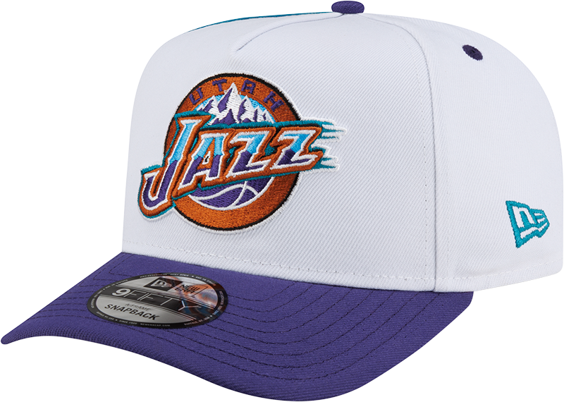 Utah Jazz Hardwood Classics 90s Panel 9FIFTY A-Frame Snapback Hat
