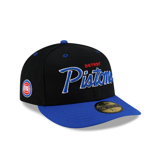 Detroit Pistons Hardwood Classics 90s Script 59FIFTY Fitted Hat - New Era Cap