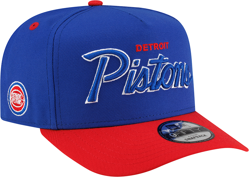 Detroit Pistons Hardwood Classics 90s Script 9FIFTY A-Frame Snapback Hat