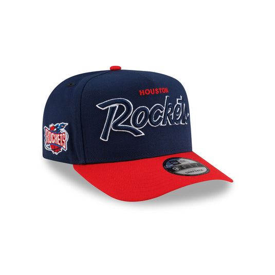 Houston Rockets Hardwood Classics 90s Script 9FIFTY A-Frame Snapback Hat - New Era Cap