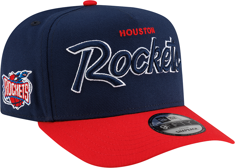 Houston Rockets Hardwood Classics 90s Script 9FIFTY A-Frame Snapback Hat