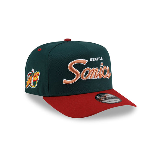 Seattle Supersonics Hardwood Classics 90s Script 9FIFTY A-Frame Snapback Hat - New Era Cap